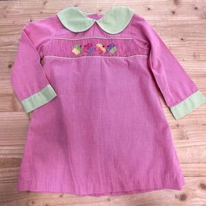 Vintage embroidery y2k dress pink green cupcake